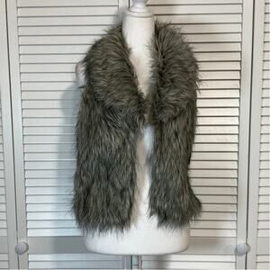 NWT Sweater Project Vintage 90s Y2K Shaggy Faux Fur Collared Vest Junior M